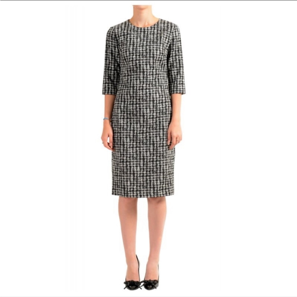 VIOLETA By Mango Dress Women's Plaid Multi-Color 3/4 Sleeves Dress Size XL